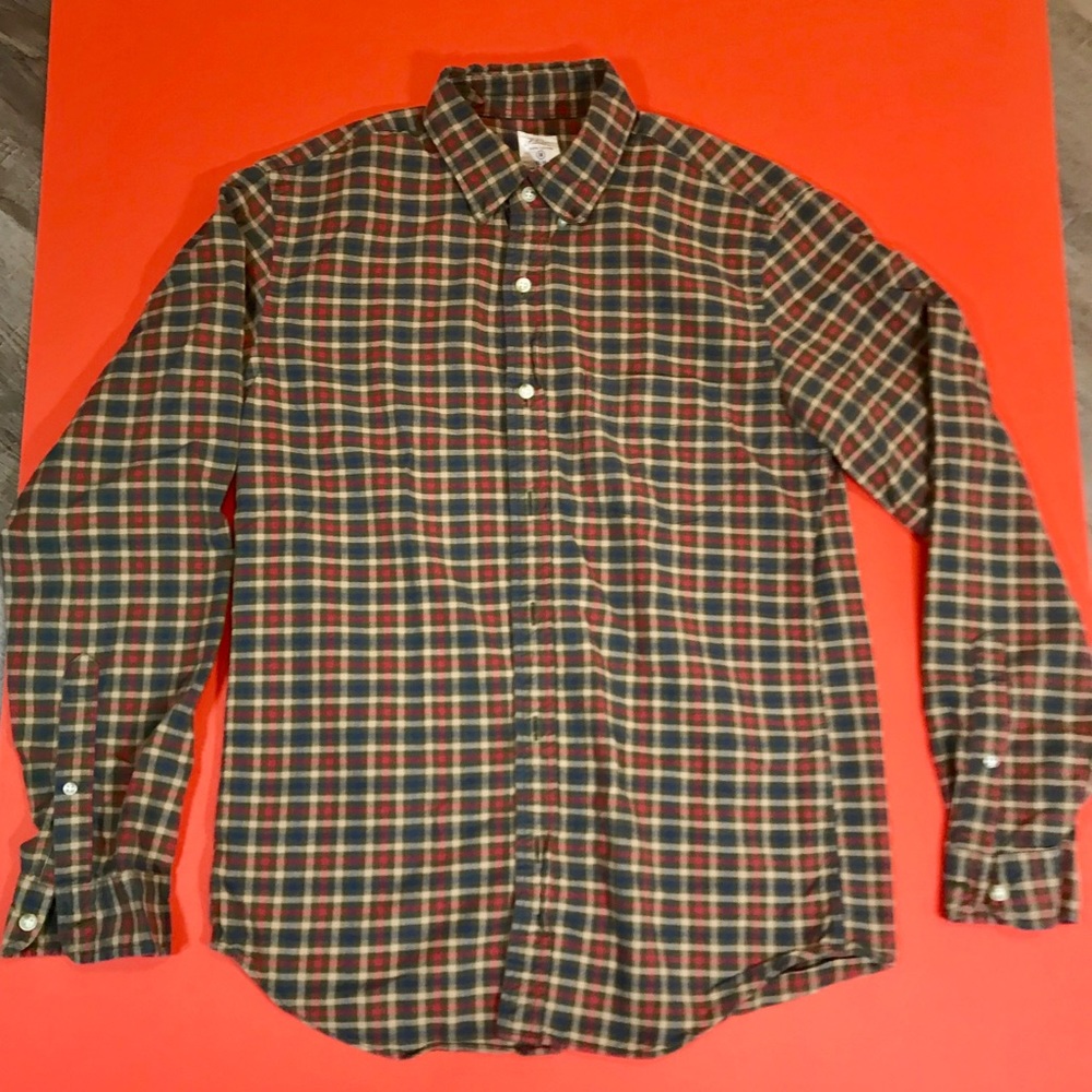 men’s JCREW slim fit l/s plaid oxford, Sz- M